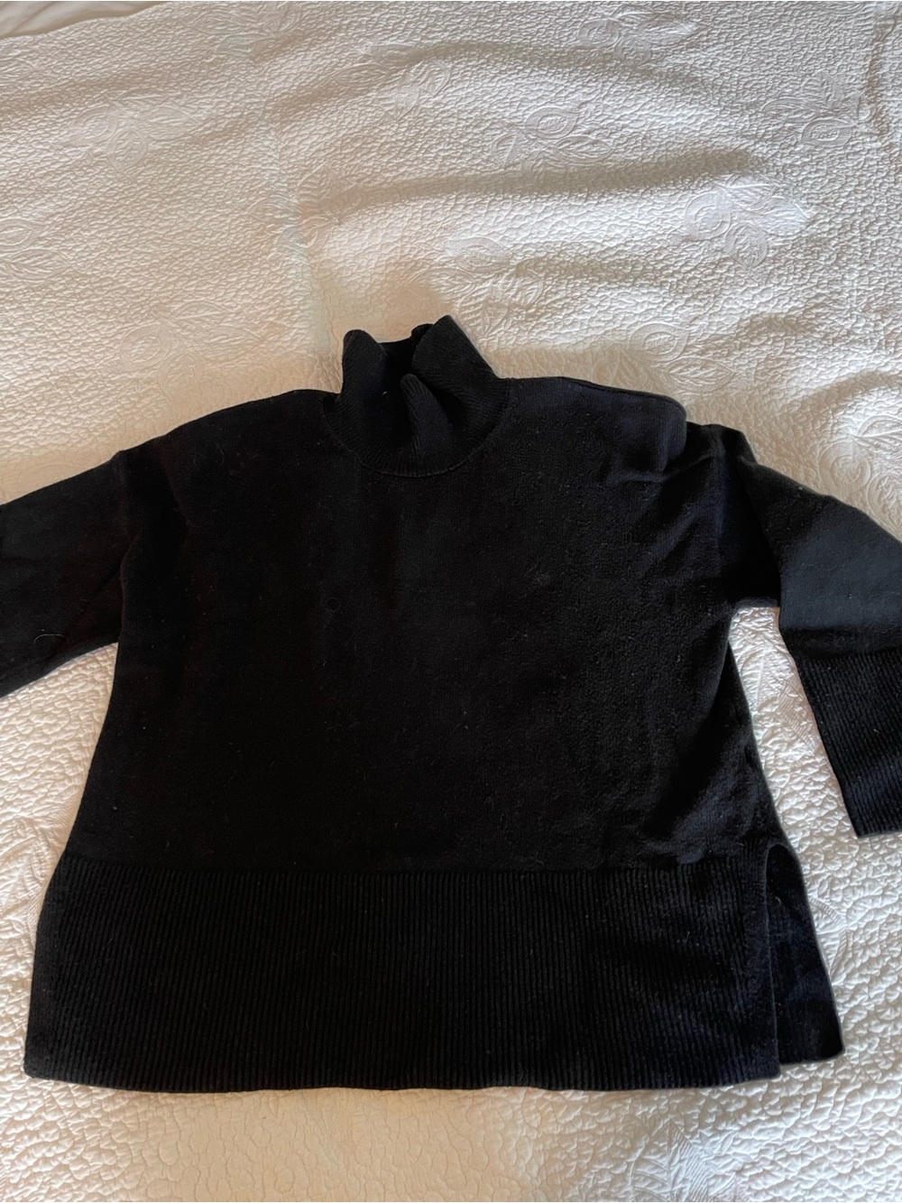 Banana Republic Black Ribbed Mock Neck Sweater